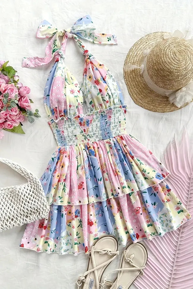Floral Layered Mini Dress