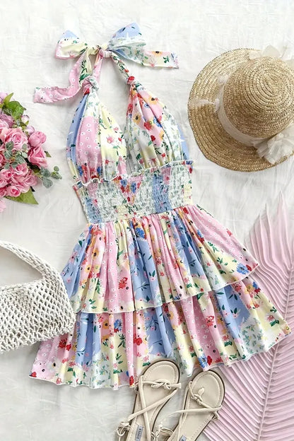 Floral Layered Mini Dress
