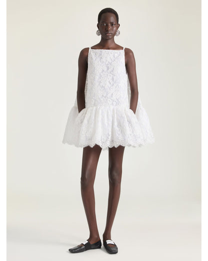 Lace Ruffle Mini Dress
