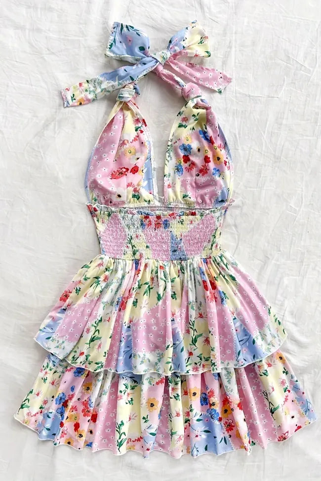 Floral Layered Mini Dress
