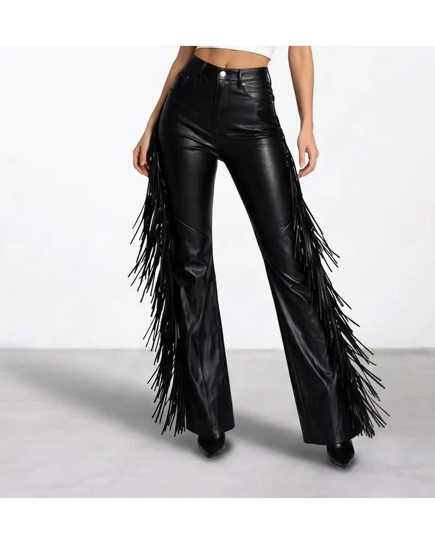 High Waist Fringe Trouser