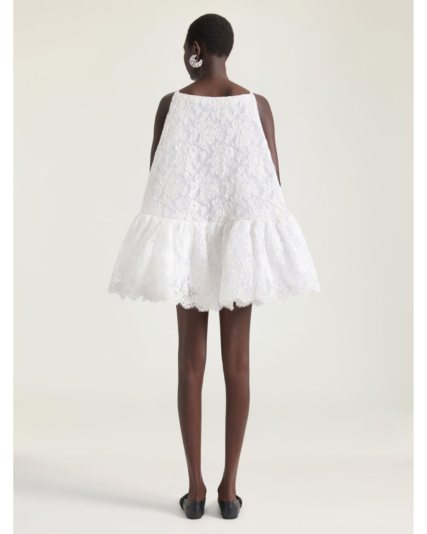 Lace Ruffle Mini Dress