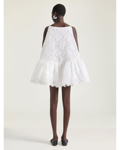 Lace Ruffle Mini Dress
