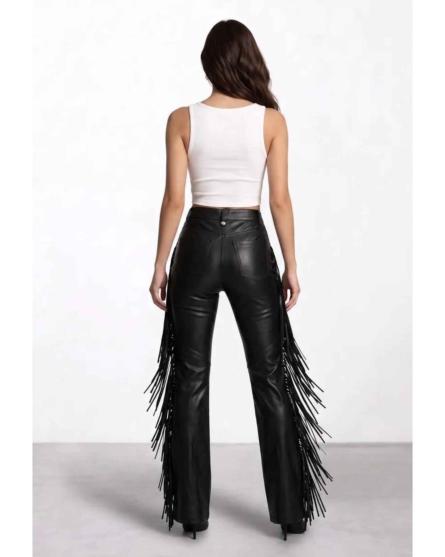 High Waist Fringe Trouser