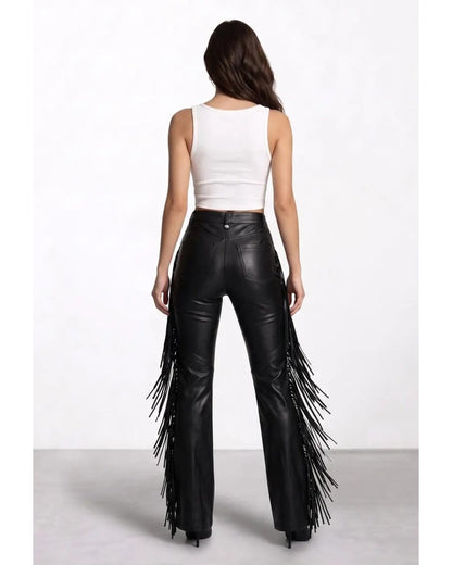 High Waist Fringe Trouser